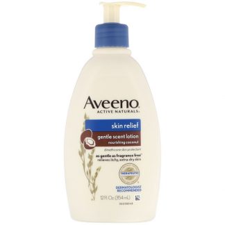 AVEENO, ACTIVE NATURALS, SKIN RELIEF, GENTLE SCENT LOTION, NOURISHING COCONUT, 12 FL OZ / 354ml