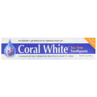 CORAL LLC, CORAL WHITE TOOTHPASTE, TEA TREE, 6 OZ / 170g