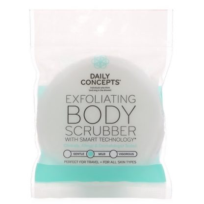 DAILY CONCEPTS, EXFOLIATING BODY SCRUBBER, MILD, 1 SCRUBBER