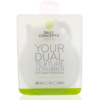 DAILY CONCEPTS, YOUR DUAL TEXTURE SCRUBBER, GENTLE, 1 SCRUBBER