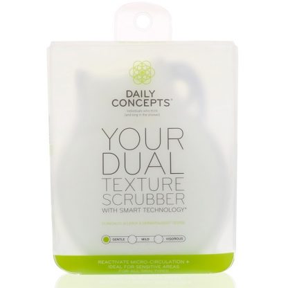 DAILY CONCEPTS, YOUR DUAL TEXTURE SCRUBBER, GENTLE, 1 SCRUBBER