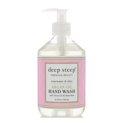 DEEP STEEP, ARGAN OIL HAND WASH, ROSEWATER & ALOE, 17.6 FL OZ / 520ml