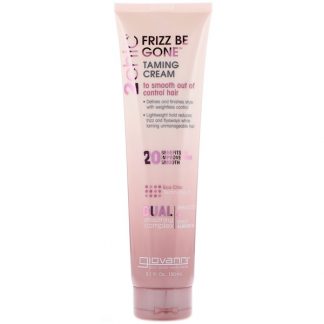 GIOVANNI, 2CHIC, FRIZZ BE GONE TAMING CREAM, SHEA BUTTER & SWEET ALMOND OIL, 5.1 FL OZ / 150ml
