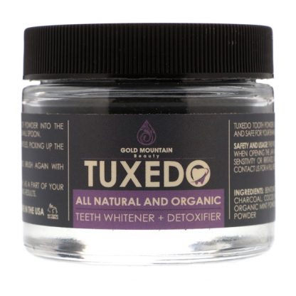 GOLD MOUNTAIN BEAUTY, TUXEDO, ALL NATURAL AND ORGANIC TEETH WHITENER + DETOXIFIER, 32 G