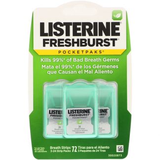 JOHNSON'S, LISTERINE, POCKETPAKS, FRESH BURST, 3 PACK, 24 STRIP EACH