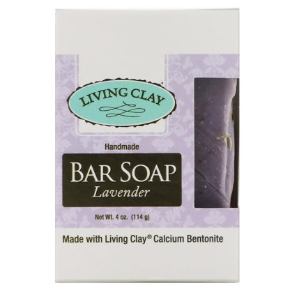 LIVING CLAY, HANDMADE BAR SOAP, LAVENDER, 4 OZ / 114g