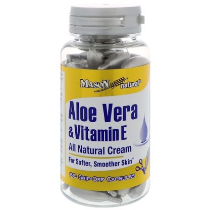MASON NATURAL, ALOE VERA & VITAMIN E, ALL NATURAL CREAM, 60 SNIP-OFF CAPSULES