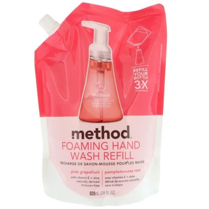 METHOD, FOAMING HAND WASH REFILL, PINK GRAPEFRUIT, 28 FL OZ / 828ml