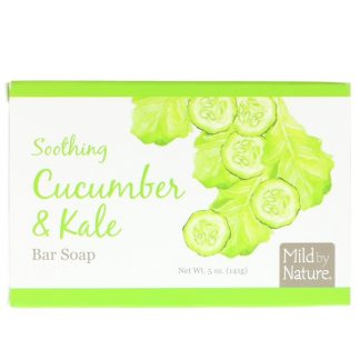 MILD BY NATURE, SOOTHING BAR SOAP, CUCUMBER & KALE, 5 OZ / 141g