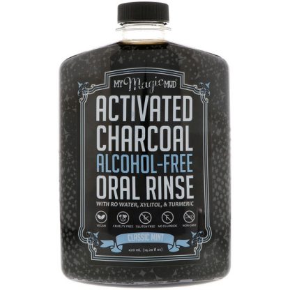MY MAGIC MUD, ACTIVATED CHARCOAL, ALCOHOL-FREE ORAL RINSE, CLASSIC MINT, 14.20 FL OZ / 420ml