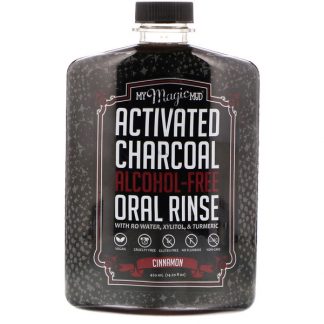 MY MAGIC MUD, ACTIVATED CHARCOAL, ALCOHOL-FREE ORAL RINSE, CINNAMON, 14.20 FL OZ / 420ml