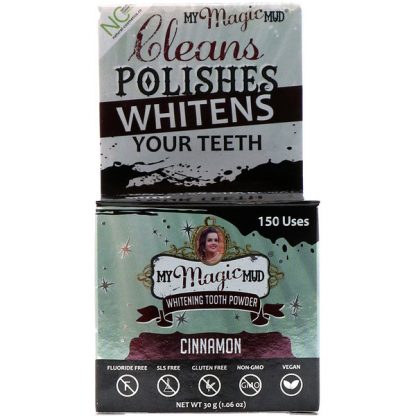 MY MAGIC MUD, WHITENING TOOTH POWDER, CINNAMON, 1.06 OZ / 30g