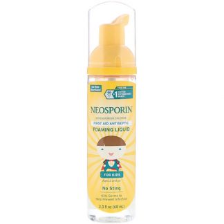 NEOSPORIN, FIRST AID ANTISEPTIC FOAMING LIQUID, FOR KIDS, AGES 2 AND UP, 2.3 FL OZ / 68ml