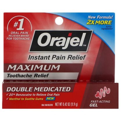 ORAJEL, INSTANT PAIN RELIEF, MAXIMUM, TOOTHACHE RELIEF, FAST-ACTING GEL, 0.42 OZ / 11.9g