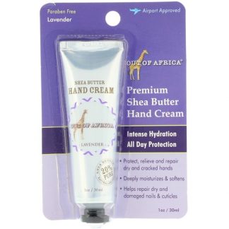OUT OF AFRICA, PREMIUM SHEA BUTTER HAND CREAM, LAVENDER, 1 OZ / 30ml