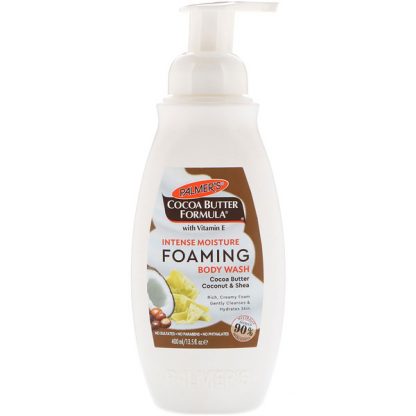 PALMER'S, INTENSE MOISTURE FOAMING BODY WASH, COCOA BUTTER, COCONUT & SHEA, 13.5 FL OZ / 400ml