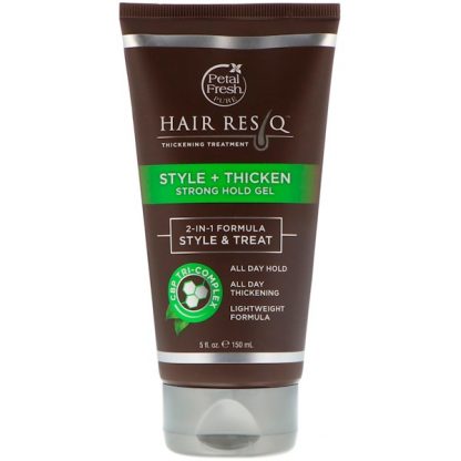 PETAL FRESH, HAIR RESQ, THICKENING TREATMENT, STYLE + THICKEN STRONG HOLD GEL, 5 FL OZ / 150ml