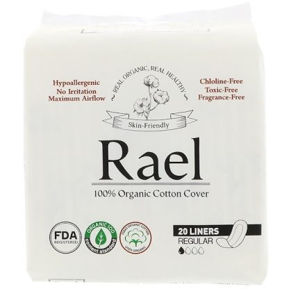 RAEL, ORGANIC PANTY LINERS, REGULAR, 20 LINERS