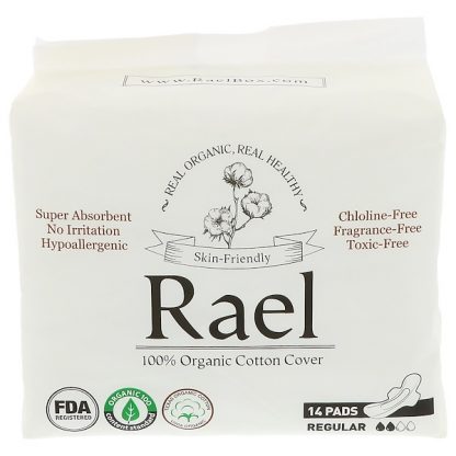 RAEL, ORGANIC ULTRA THIN PADS, REGULAR, 14 PADS