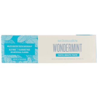 SCHMIDT'S NATURALS, TOOTH + MOUTH PASTE, WONDERMINT, 4.7 OZ / 133g