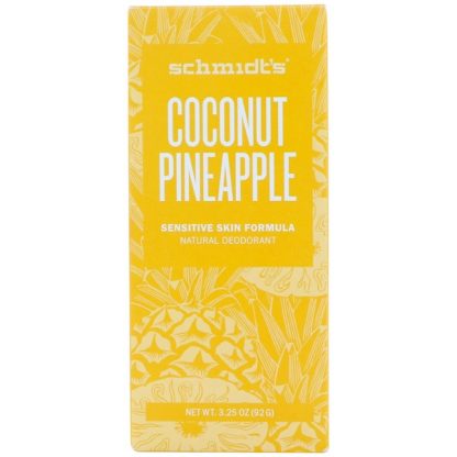 SCHMIDT'S NATURALS, SENSITIVE SKIN FORMULA, COCONUT PINEAPPLE, 3.25 OZ / 92g