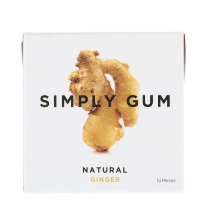 SIMPLY GUM, GUM, NATURAL GINGER, 15 PIECES