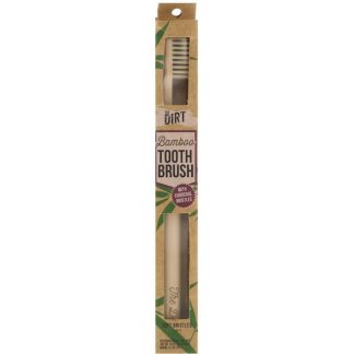 THE DIRT, BAMBOO TOOTHBRUSH WITH CHARCOAL BRISTLES, 1 ADULT TOOTHBRUSH