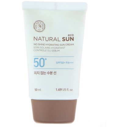 THE FACE SHOP, NATURAL SUN ECO, NO SHINE HYDRATING SUN CREAM, SPF50+ PA+++, 1.69 FL OZ / 50ml