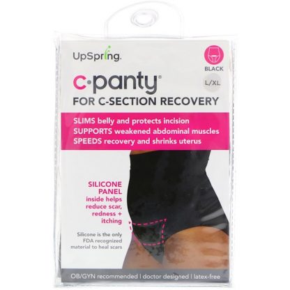 UPSPRING, C-PANTY, FOR C-SECTION RECOVERY, BLACK, SIZE L/XL