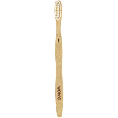 WOWE, NATURAL BAMBOO TOOTHBRUSH, SOFT BRISTLES, 4 PACK