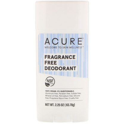 ACURE, DEODORANT, FRAGRANCE FREE, 2.25 OZ / 63.78g