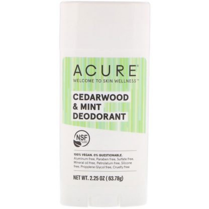 ACURE, DEODORANT, CEDARWOOD & MINT, 2.25 OZ / 63.78g