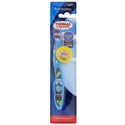 BRUSH BUDDIES, THOMAS & FRIENDS, TRAVEL KIT, SOFT, 1 TOOTHBRUSH WITH CAP