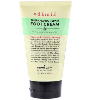 ADAMIA, THERAPEUTIC REPAIR FOOT CREAM WITH MACADAMIA OIL, 4 OZ / 127g