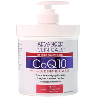 ADVANCED CLINICALS, COQ10, WRINKLE DEFENSE CREAM, 16 OZ / 454g