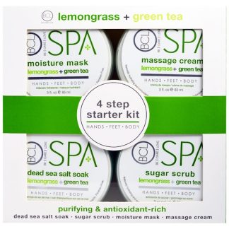 PETAL FRESH, SPA, 4 STEP STARTER KIT, PURIFYING AND ANTIOXIDANT RICH, LEMONGRASS + GREEN TEA, 4 - 3 FL OZ / 85ml EACH