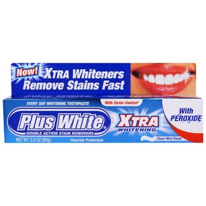 PLUS WHITE, XTRA WHITENING WITH PEROXIDE, CLEAN MINT PASTE, 2.0 OZ / 60g