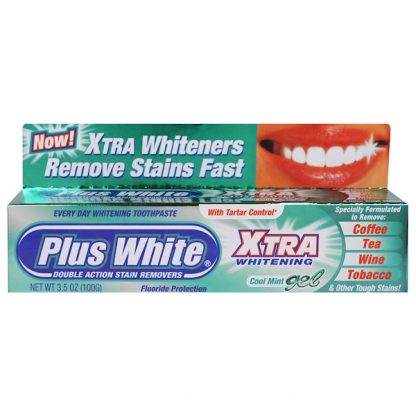 PLUS WHITE, XTRA WHITENING WITH TARTAR CONTROL, COOL MINT GEL, 3.5 OZ / 100g