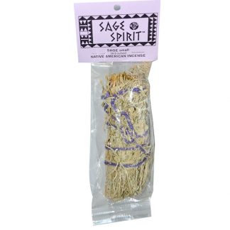 SAGE SPIRIT, NATIVE AMERICAN INCENSE, SAGE, SMALL (4-5 INCHES), 1 SMUDGE WAND
