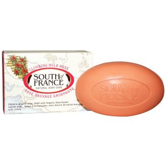 SOUTH OF FRANCE, CLIMBING WILD ROSE, FRENCH MILLED OVAL SOAP WITH ORGANIC SHEA BUTTER, 6 OZ / 170g