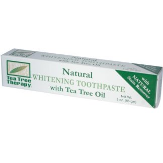 TEA TREE THERAPY, NATURAL WHITENING TOOTHPASTE, WITH TEA TREE OIL, 3 OZ / 85g
