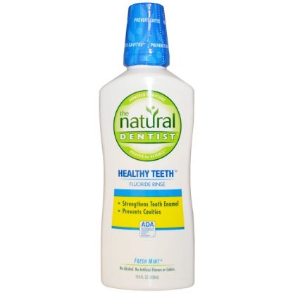 THE NATURAL DENTIST, HEALTHY TEETH FLUORIDE RINSE, FRESH MINT, 16.9 FL OZ / 500ml