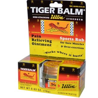 TIGER BALM, ULTRA STRENGTH PAIN RELIEVING OINTMENT, NON-STAINING, 0.63 OZ / 18g
