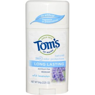 TOM'S OF MAINE, NATURAL LONG LASTING DEODORANT, ALUMINUM-FREE, WILD LAVENDER, 2.25 OZ / 64g