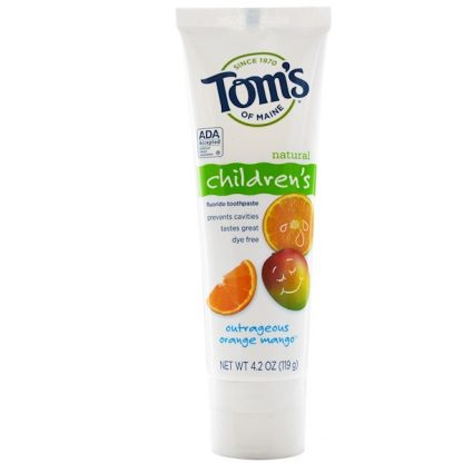 TOM'S OF MAINE, NATURAL CHILDREN'S FLUORIDE TOOTHPASTE, OUTRAGEOUS ORANGE MANGO, 4.2 OZ / 119g