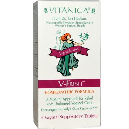 VITANICA, V-FRESH, VAGINAL SUPPORT, 6 VAGINAL SUPPOSITORY TABLETS