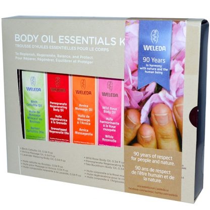 WELEDA, BODY OILS, ESSENTIAL KIT, 6 OILS, (0.34 FL OZ EACH)