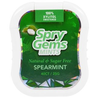 XLEAR, SPRY GEMS, MINTS, SPEARMINT , 40 COUNT, 25 G