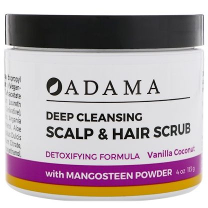 ZION HEALTH, ADAMA, DEEP CLEANSING SCALP & HAIR SCRUB, VANILLA COCONUT, 4 OZ / 113g