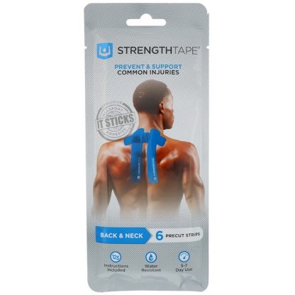 STRENGTHTAPE, KINESIOLOGY TAPE, BACK & NECK, 6 PRECUT STRIPS